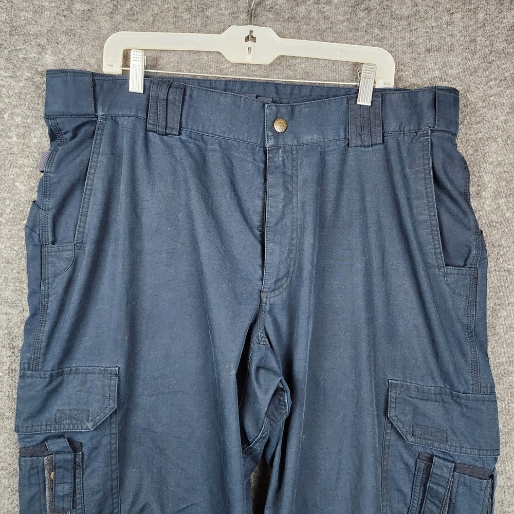 5.11 Tactical‎ Cargo Pants Mens 40x33 Navy Blue Ripstop Multi-Pocket Utility - Picture 4 of 16